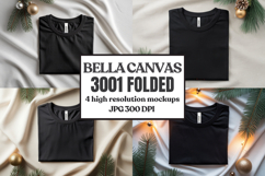Christmas Bella Canvas 3001 Folded Tshirt Mockup Product Image 1