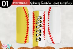 Mama baseball and softball 20 Oz. Skinny Tumbler Product Image 1