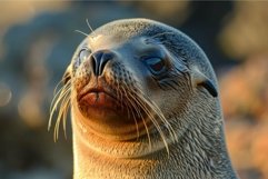 Serene seal portrait at sunset Product Image 1