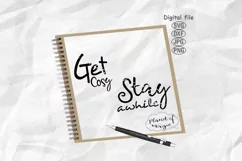 Get Cosy Stay Awhile Svg, Home Sign Svg, Home Svg, Farmhouse Product Image 1