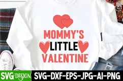 Mommy's Little Valentine SVG Cut File,Valentine's Day Product Image 2