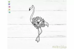 Floral Flamingo svg, summer tropical svg cutting file Product Image 1