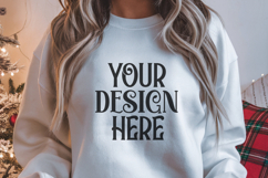 Christmas Gildan 18000 Ash Crewneck Sweatshirt Mockup Product Image 1