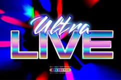 Retro text effect ultra live futuristic editable 80s classic Product Image 1