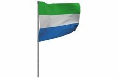 Sierra leone flag on pole Waving banner isolated. Product Image 1