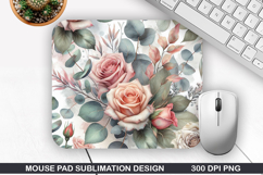 Flowers Mouse Pad Sublimation, Spring Mouse Pad PNG Design Product Image 1