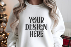 Christmas Gildan 18000 Ash Crewneck Sweatshirt Mockup Product Image 1