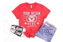 Bella Canvas 3001 Heather Red Mockup, Unisex Tshirt Mockup Product Image 1