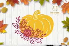 Floral Pumpkin svg, Halloween Floral Decor, Fall svg Product Image 7