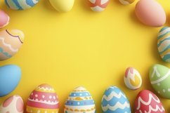 Cute Easter Background Flat Lay, Easter Eggs Background PNG Product Image 1