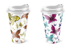 3 patterns with magical colorful butterflies digital paper Product Image 2