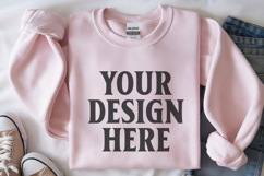 Light Pink Gildan 18000 Folded Flat Lay Mockups Product Image 1