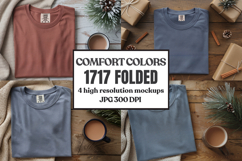 Comfort Colors 1717 Christmas Folded T-Shirt Mockup Product Image 1
