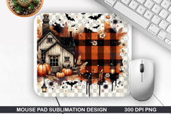 House Mouse Pad Sublimation, Halloween Mouse Pad PNG Design Product Image 1