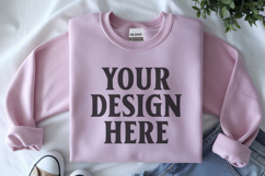 Light Pink Gildan 18000 Folded Flat Lay Mockups Product Image 1