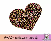 Valentine's day sublimation design, love, heart, leopard Product Image 2