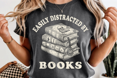 Easily Distracted by Books PNG Book Lover Reading Product Image 8