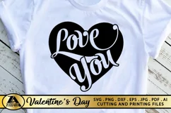 Valentines SVG Heart SVG Love You SVG Valentine's Day SVG Product Image 1