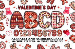 Valentine Alphabet Clip Art, valentines day letters doodle Product Image 1
