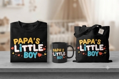 Papa’s Little Boy PNG | Vintage Father’s Day Design Product Image 1