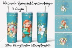 Spring sublimation design. Skinny tumbler wrap design. Product Image 1