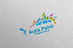 Car Painting Logo with Spray Gun and Sport Car Concept 8 Product Image 1