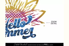 Hello Summer png Sunflower png Retro summer PNG Product Image 2