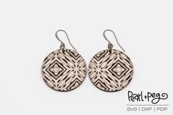 Abstract Grunge Round Laser Engraved Earring Download Product Image 3