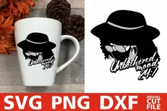 Unbothered svg, Mood svg, Woman in Glasses svg, Mask svg Product Image 1