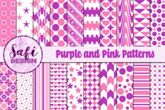 Digital Paper Backgrounds - Purple and Pink Patterns Product Image 1