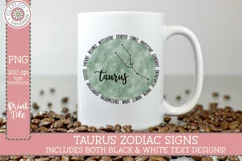 Taurus Zodiac Sign with Personality Traits for Sublimation Product Image 3