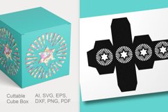Star Ornament Cuttable Cube Gift Box with Holes SVG AI EPS Product Image 1