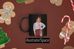 Christmas girl clipart, Plus size girl clipart, Xmas Product Image 8