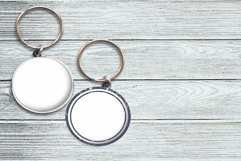 Blank Keychain Mockup | Flat Lay mock-up round key chain JPG Product Image 2