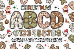 Christmas Alphabet png clipart, christmas doodle letters Product Image 1