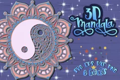 3D Mandala Layered Ying Yang svg Papercut SVG Zentangle Product Image 1