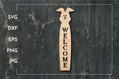 Welcome Vertical Easter sign - Paper cut - Laser cut Product Image 1