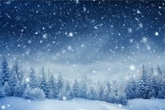 Enchanted winter forest under starry night sky Product Image 1