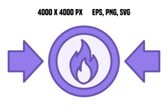 Colored Fire Button Icon Product Image 1