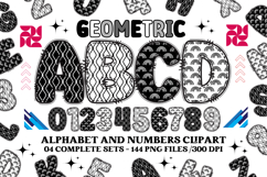 Geometric Alphabet png clipart, geometric doodle letters Product Image 1