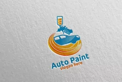 Car Painting Logo with Spray Gun and Sport Car Concept 6 Product Image 3