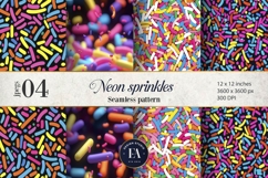 Neon Sprinkles digital paper | Colorful Rainbow Sprinkles Product Image 1