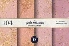 Pink Gold Shimmer Digital Paper, Glitter Texture Product Image 1