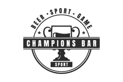 champions bar retro sport and beer emblem logo design Product Image 1