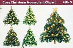 Cozy Christmas Houseplant Clipart PNG Product Image 1