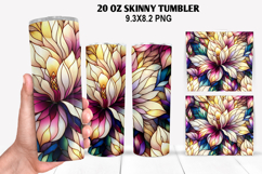 Flower Skinny Tumbler 20oz Wrap Design, Flowers Tumble PNG Product Image 1