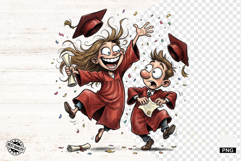 Graduation Girl and Boy PNG - Graduation Clipart Product Image 1