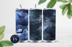 Bats Night Sky Pattern, Dark Gothic Bat Seamless Paper Product Image 2