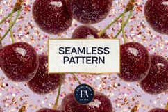 Glitter Coquette Cherry Pattern | Sparkly Glam Texture Paper Product Image 3