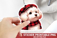 Christmas Dog Sticker| Christmas Sticker PNG Design Product Image 1